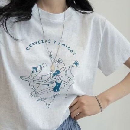 Anywhere Top: Causal Wear Summer here T-Shirt