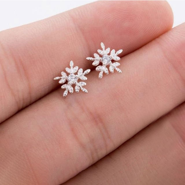 [Romantic] 925 Silver Snowflake Earrings 純銀浪漫簡約雪花耳環