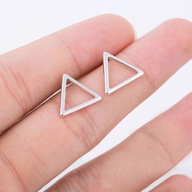 [Simple] 925 Silver Triangle Earrings 純銀簡約三角耳環