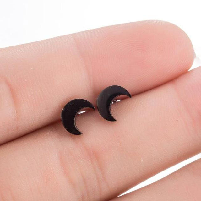 [Simple] Moon Design Earrings 簡單月亮設計耳環