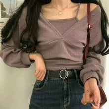 將圖片載入圖庫檢視器 Slim Two Piece Polly Tops 開胸修身兩件上衣
