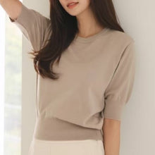 將圖片載入圖庫檢視器 Daily round-neck Top 日常圓領修腰中䄂
