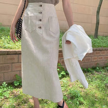 將圖片載入圖庫檢視器 High waist A-line Maxi Skirt 高腰A字氣質長裙
