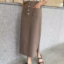 將圖片載入圖庫檢視器 High waist A-line Maxi Skirt 高腰A字氣質長裙
