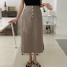 將圖片載入圖庫檢視器 High waist A-line Maxi Skirt 高腰A字氣質長裙
