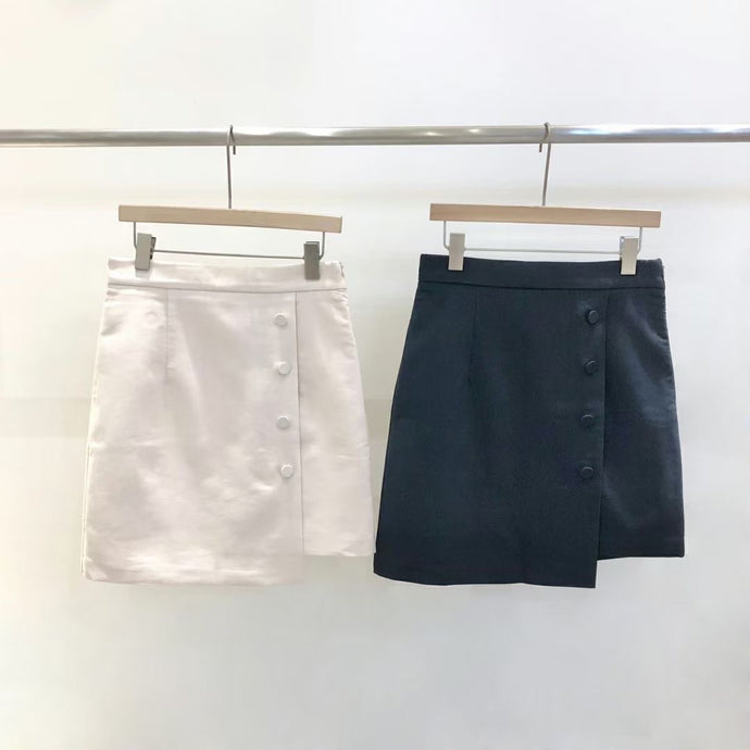 [NEW] High Waist Skirt 氣質假鈕高腰短裙